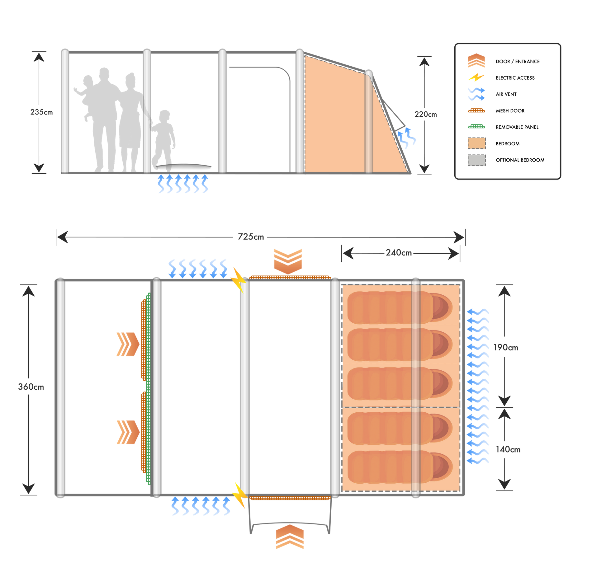 zahnärzteteam tent AirTek Delamere 5.0 Inflatable Family Tent – Khyam