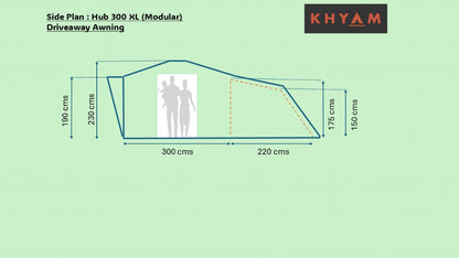 KHYAM HUB 300 XL (MODULAR) DRIVEAWAY AWNING (LOW)
