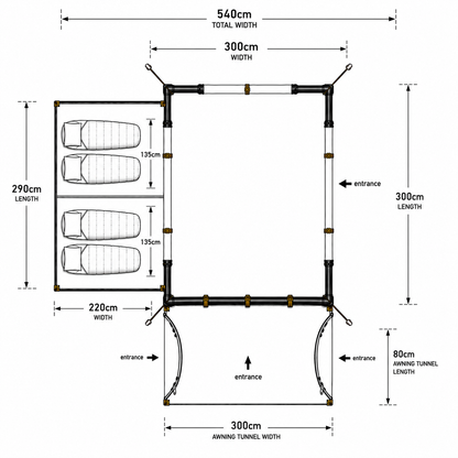 KHYAM WAYFARER XL (MODULAR) DRIVEAWAY AWNING